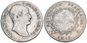 Frankreich L`AN 12 M 5 Francs Silber KM 659.10 schön