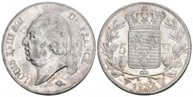 Frankreich 1827 BB 5 Francs Silber 25g KM 728.3 ss-vz