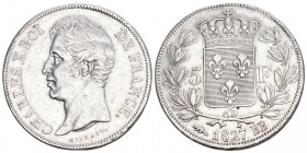 Frankreich 1827 5 Francs Silber 25g KM 728.8 vz-unz