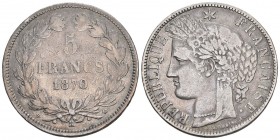 Frankreich 1870 5 Francs Silber KM 820.1