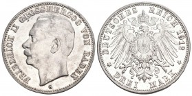 Baden 1914 3 Mark Silber 16.6g KM 280 vz-unz
