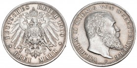 Württemberg 1913 5 Mark Silber 25g KM 632 vz