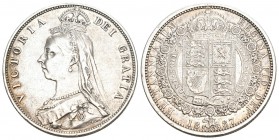 England 1887 Crown Silber KM 765 vz