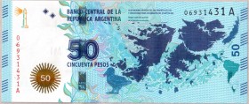 Argentina 50 Pesos 201 5Banknote. KM:362