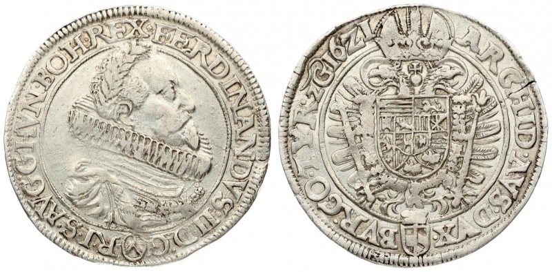 Austria 1 Thaler 1621 Ferdinand II(1619-1637) Vienna; dated 16Z1. Aver.: FERDINA...
