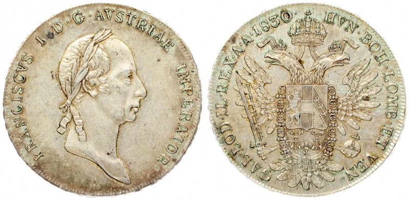 Austria 1 Thaler 1830 A Francis I (1815-1835). Averse: Head with short hair righ...