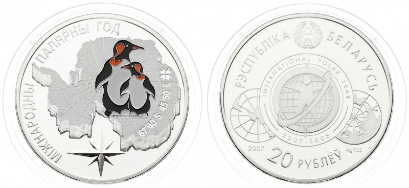 Belarus 20 Roubles 2007 International Polar Year. Averse: IPY logo. Reverse: Ant...