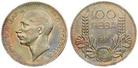 Bulgaria 100 Leva 1937 Boris III(1918-1943). Averse: Head left. Reverse: Denomination at top date below flower at bottom grain sprigs flank. Nice Well...