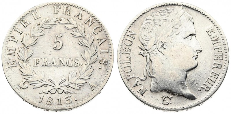 France 5 Francs 1813 A Napoleon(1804-1814). Averse: Laureate head right. Averse ...