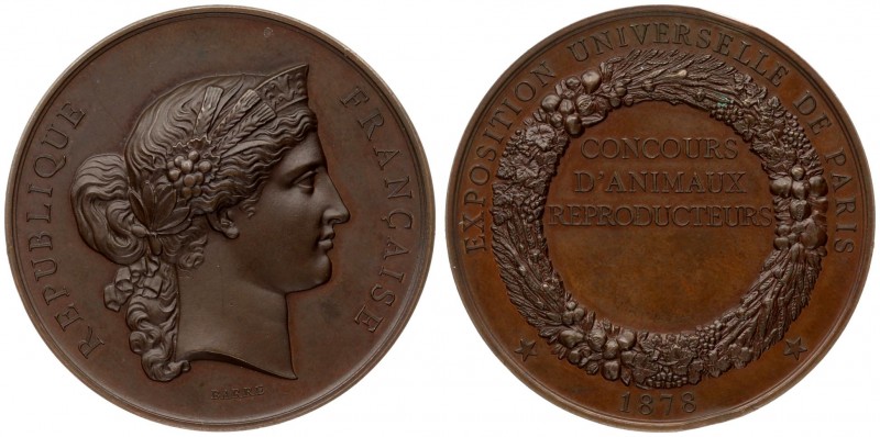 France Medal 1878 universal exhibition of Paris competition of breeding animals....