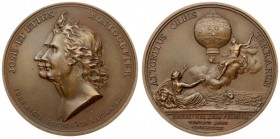 France Medal Joseph and Etienne Montgolfier 1783(1978). Attonitus Orbis Terrarum. (1978 BR + bee hallmark on the edge). Engraved by: N. GATTEAUX. Bron...