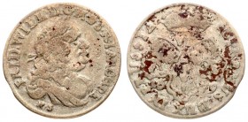 Germany Prussia 6 Groszy 1679 HS Frederick Wilhelm (1640-1688). Konigsberg. Silver. Neumann 11.120a Schrotter 1762. RARE