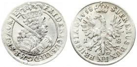 Germany BRANDENBURG 1 Ort 1698 SD Konigsberg. Friedrich III(1688-1701). Averse: Crowned bust with sword right. Reverse: Crowned imperial eagle. Silver...