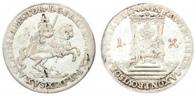 Germany Saxony 1 Grosz 1741 Vicariat issue. Augustus III(1734-1763). Averse: Friedrich August on rearing horse right. Reverse: Empty throne on dais wi...