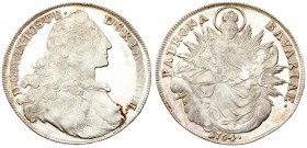 Germany Bavaria 1 Thaler 1764 Maximilian III Josef(1745-1777). Averse: Draped bust to right head breaks legend at top. Averse Legend: D • G • MAX • IO...