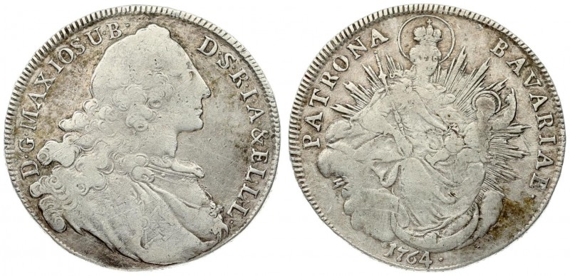 Germany Bavaria 1 Thaler 1764 Maximilian III(1745-1777). Averse: Draped bust to ...