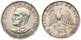 Germany Third Reich Medal (1933) Adolf Hitler (1889-1945). By O. Glöckler. Commemorating Hitler's rise to power. Av: Unser die Zukunft / Adolf Hitler....