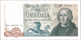 Italy 5000 Lire 1971 Banknote. 1971-05-20; KM:102a