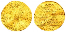 Netherlands UTRECHT 1 Ducat 1630 Averse: Standing; armored knight holding bundle of arrows; divides date. Averse Legend: CONCORDIA RES - P- AR(V) CRES...