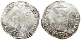 Netherlands OVERIJSSEL 1 Silver Ducat 1695 Averse: Standing armored knight with crowned shield of Overyssel at feet. Averse Legend: MO NO ARG PRO CONF...
