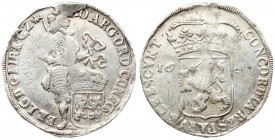 Netherlands GELDERLAND 1 Silver Ducat 1698 Averse: Knight standing right; crowned lion shield at feet. Reverse: Crowned arms divide date; without inne...