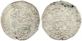 Netherlands GELDERLAND 1 Silver Ducat 1708 Averse: Knight standing right; crowned lion shield at feet. Reverse: Crowned arms divide date; without inne...