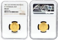 Netherlands 1 Ducat 1841 St. Petersburg Mint. Imitating a gold Ducat of Willem II Rare Russia 1 Ducat 1841. Russian Empire time of Nicholas I (1826-18...