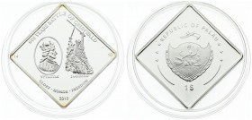 Palau 1 Dollar 2010 Battle of Grunwald. Reverse: Vytautas and Jagiello busts. Silver. KM 266. With capsule & Certificate