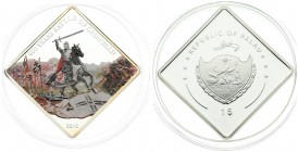 Palau 1 Dollar 2010 Battle of Grunwald. Reverse: Warrior on horseback in color. Silver. KM 267. With capsule & Certificate