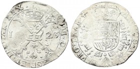 Spanish Netherlands BRABANT 1 Patagon 1623 Antwerp. Philip IV(1621-1665) Averse: Crowned shield of Philip IV in fleece collar. Reverse Legend: …DVX BV...