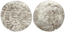 Spanish Netherlands TOURNAI 1 Patagon (1612-21). Albert & Isabella (1612-1621). Averse: St. Andrew's cross; crown above; fleece below; divides pair of...