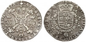 Spanish Netherlands BRABANT 1 Patagon 1616 Brussels. Albert & Isabella (1612-1621). Averse: St. Andrew's cross; crown above; fleece below divide pairs...