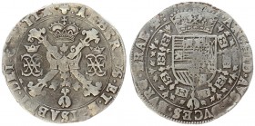 Spanish Netherlands BRABANT 1 Patagon 1619 Brussels. Albert & Isabella (1612-1621). Averse: St. Andrew's cross; crown above; fleece below divide pairs...