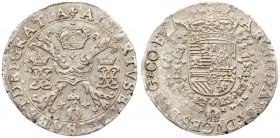 Spanish Netherlands FLANDERS 1 Patagon 1619 Albert & Isabella (1612-1621). Averse: St. Andrew's cross; crown above; fleece below; divides pair of crow...
