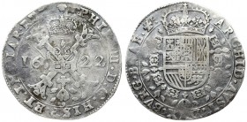 Spanish Netherlands BRABANT 1 Patagon 1622 Brussels. Philip IV(1621-1665). Averse: Crowned shield of Philip IV in fleece collar. Reverse Legend: …DVX ...
