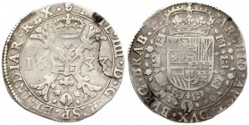 Spanish Netherlands BRABANT 1 Patagon 1633 Antwerp. Philip IV(1621-1665). Averse: Crowned shield of Philip IV in fleece collar. Reverse Legend: …DVX B...