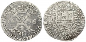 Spanish Netherlands BRABANT 1 Patagon 1636 Antwerp. Philip IV(1621-1665). Averse: Crowned shield of Philip IV in fleece collar. Reverse Legend: …DVX B...