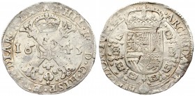 Spanish Netherlands TOURNAI 1 Patagon 1643 Philip IV(1621-1665). Averse: Date divided by St. Andrew's cross; crown above. Reverse: Crowned shield of P...