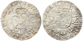 Spanish Netherlands FLANDERS 1 Patagon 1646 Philip IV(1621-1665). Averse: St. Andrew's cross; crown above; fleece below; divides date. Reverse: Crowne...