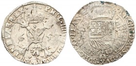 Spanish Netherlands FLANDERS 1 Patagon 1652 Philip IV(1621-1665). Averse: St. Andrew's cross; crown above; fleece below; divides date. Reverse: Crowne...