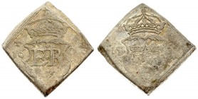 Sweden 16 Ore "Klippe" 1564. Erik XIV (1560-68). Averse: Crowned coat-of-arms with E R separated by three dots; to left cross above • 16; to right cro...