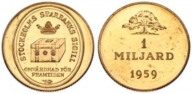 Sweden Token 1 miljard 1959 - Stockholms Sparbanks Sigill. Brass. Weight approx: 16.30 g. Diameter: 33 mm.