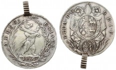 Switzerland Saint Gall 1/2 Thaler 1776 Averse: Mitre above mantled oval arms above sprigs. Averse Legend: BEDA • D • G • S • R • I • P • Reverse: Ramp...
