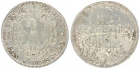 Switzerland BASEL1 Thaler (1670) Averse: City view below banner. Reverse: Large Basel staff in a cartridge. Reverse Legend: DOMINE • CONSERVA • NOS • ...