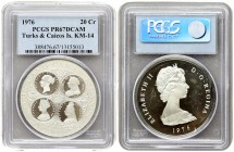 Turks and Caicos Islands 20 Crowns 1976 Queen Victoria. Elizabeth II(1952-). Averse: Bust of Elizabeth II to right above date. Lettering: ELIZABETH II...