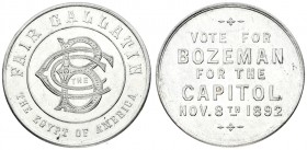 USA Medal 1892 Bozeman (Montana). Averse: Fair Gallatin. The Egypt of Americs. Reverse: Vote Bozeman for the Capital. Nov. 8th 1892. Aluminum. Weight ...