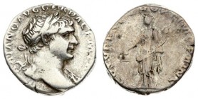 Roman Empire 1 Denarius 107 Trajanus AD 98-117. Rome ca. AD 107. IMP CAES NERVAE TRAIANO AVG GER DAC P M TR P; laureate bust of Trajan right; slight d...
