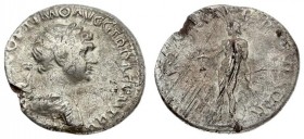 Roman Empire 1 Denarius 114 Trajanus AD 98-117. Rome AD 114. IMP TRAIANO AVG GER DAC P M TR P COS VI P P; Laureate and draped bust right / S P Q R OPT...