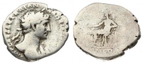 Roman Empire 1 Denarius 117 Hadrianus AD 117-138. Rome AD 117 Av: Laurel bust to the right with much of the torso visible and draped over the left sho...