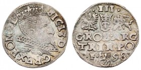 Poland 3 Groszy 1598 Wschowa. Sigismund III Vasa (1587-1632) - crown coins1598. Wschowa. Variation with the letters D-G on the obverse divided by the ...